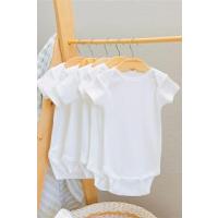 %100 Pamuklu Interlok Beyaz Kısa Kol 5'li Basic Bebek Badi Body Zıbın Set