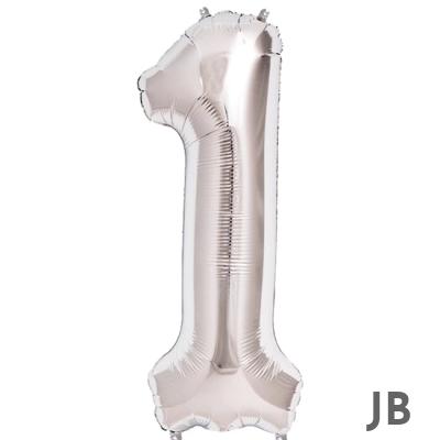 1 Rakam Folyo Balon Gümüş  40 İnç