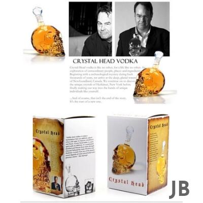 1000 Ml Crystal Head Kuru Kafa İçki Şişesi