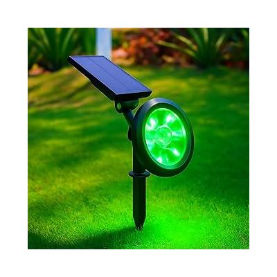 18W Solar Bahçe Aydınlatma Lambası - 9 LED Yeşil Işık, 200 Lümen, IP65 Su Geçirmez, Güneş Enerjili Kazıklı veya Duvar Montajlı Çim Armatürü