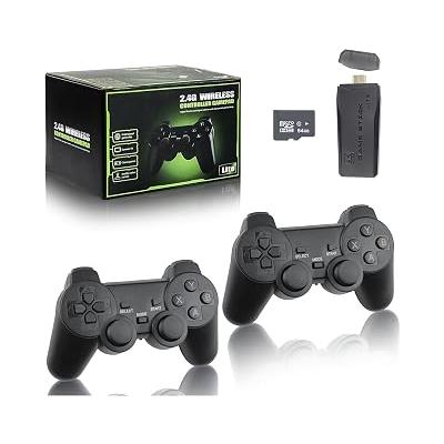 2 Kablosuz Denetleyicili Retro 4K HDMI Game Stick Lite Oyun Konsolu - 20000+ Oyun Önceden Yüklenmiş The11Goods Tak ve Çalıştır - Mini Taşınabilir Video Oyun Konsolu Montajı Kolay HD