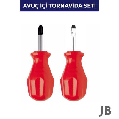 2'li Avuç Içi Tornavida Seti Düz Yıldız