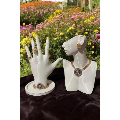 21cm Dekoratif Takı Organizer Mankeni Standı Set Şık Makyaj Mücevher Kolye Sergi Yüzük Manken, DLCNEW22