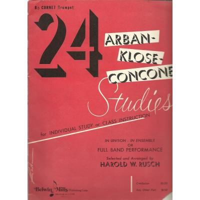 24 Arban-klose-concone Studies: B-flat Cornet (Trumpet)