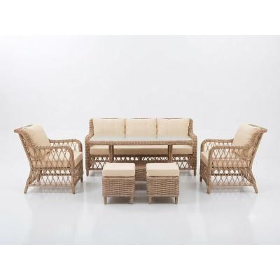 3+1+1 Baklava Model Rattan Bahçe Ve Balkon Takımı (KAHVE)