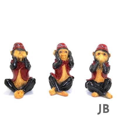 3'lü Polyester Maymun Seti