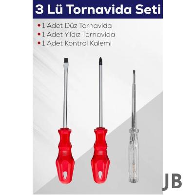 3'lü Tornavida Seti (düz Tornavida + Yıldız Tornavida + Kontrol Kalemi)