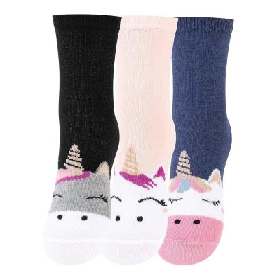 3'lü Unicorn Motifli Kız Çocuk Çorapları - Renkli ve Dayanıklı Tasarım,
