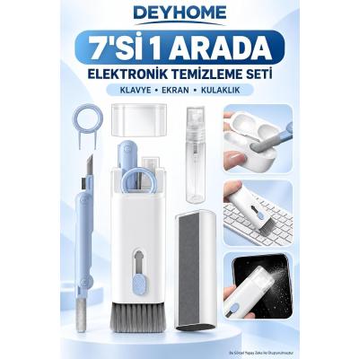 7'si 1 Arada Elektronik Temizleyici Kiti, Fırçalı Klavye Temizleyici Kiti, Airpods Pro için 3'ü 1 Arada Temizleme Kalemi, Kulaklık, Klavye, Dizüstü Bilgisayar, Telefon, PC Monitörü için