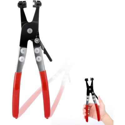 AEE® Hortum Kelepçe Pensesi Düz Boyun – Otomotiv Hortum Kelepçesi Sökme Takma Aparatı – Yaylı Kilitli Mekanizma – Araç Radyatör, Yakıt, Su Hortumu Kelepçe Sökücü El Aleti