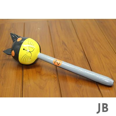 Ahşap Kedili Batman Marakas Tekli Polos:25