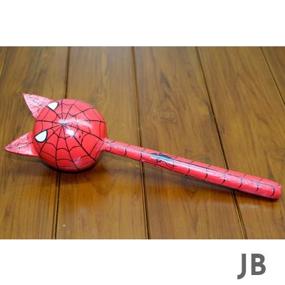 Ahşap Kedili Spiderman Marakas Tekli Polos:24