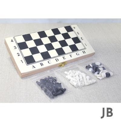 Ahşap Kutulu Satranç Ve Tavla Seti Alk4025