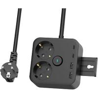Akım Korumalı Çoklu Priz, 2 Adet USB, 2 Adet Type-C Girişi, Hızlı Şarj Desteği, 1.4 Metre Kablo Uzunluğu, Aç Kapa Düğmeli, Tüm Elektronik Cihazlar İle Kullanıma Uygun 6 Portlu Priz Çoğaltıcı