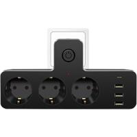 Akım Korumalı Çoklu Priz, 3 Adet USB 1 Adet Type-C Girişi, 3 Adet Priz Girişi, 2500W Termal Korumalı, Hızlı Şarj Destekli, Aç Kapa Düğmesi, Tüm Elektronik Cihazlar İçin Uygun Çoklu Şarj İstasyonu