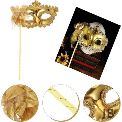 Altın Işıltılı Tutmalı Fotoğraf Çekimi Maskesi 18x29 Cm