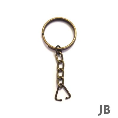 Anahtarlık Halkası, Halka + Zincir + Üçgen, 24mm, Antik, 1000 Adet