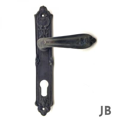 Antika Tarz Dekoratif Pirinç Çiçekli Banyo Kapı Kolu - 240x40 Mm, Oksit