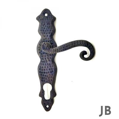 Antika Tarz Dekoratif Pirinç Kıvrık Yale Kapı Kolu - 210x43 Mm, Oksit