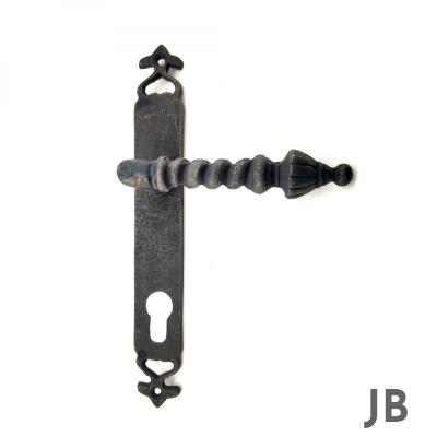 Antika Tarz Dekoratif Pirinç Burma Oda Kapı Kolu - 247x35 Mm, Oksit