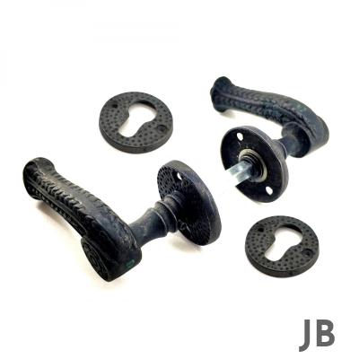 Antika Tarz Dekoratif Pirinç Rozetli Banyo Kapı Kolu - 49 Mm, Oksit