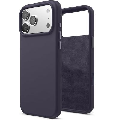 Apple iPhone 17 Pro Max Uyumlu İçi Kadife Lansman Silikon Kılıf Kapak Geniş Kamera Koruması Darbe Emici Şık ve Dayanıklı Telefon Aksesuarı (Derin Mor)