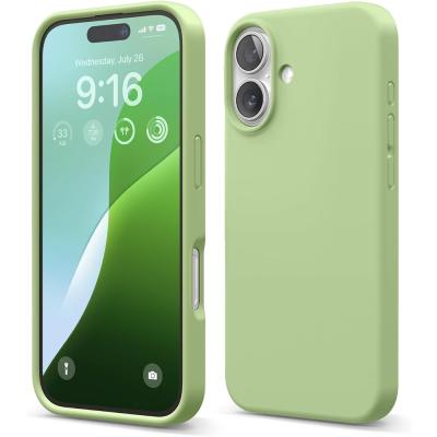 Apple iPhone 17 Uyumlu İçi Kadife Lansman Silikon Kılıf Kapak Geniş Kamera Koruması Darbe Emici Şık ve Dayanıklı Telefon Aksesuarı (Yeşil)