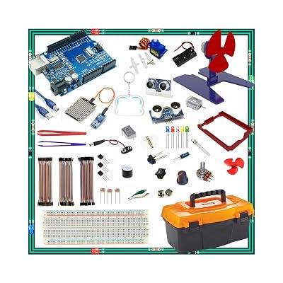 Arduino ile Uyumlu Öğreniyorum Seti - UNO R3 (CH340 Çip) - 46 Çeşit 176 Parça - Robotik Kodlama ve Elektronik Başlangıç Eğitimi Kiti - STEM Proje Seti