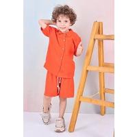 Arya Nisa Kids Erkek Çocuk Düğmeli Gömlek Yazlık Yeni Sezon 2'li Şortlu Takım