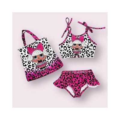 Arya Nisa Kids KIZ ÇOCUK BEBEK BASKILI ÇANTALI BİKİNİ TAKIMI