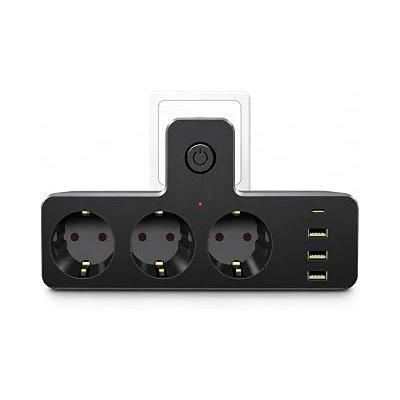 Astreon Akım Korumalı Çoklu Priz, 3 Adet USB 1 Adet Type-C Girişi, 3 Adet Priz Girişi, Termal Akım Korumalı, Hızlı Şarj Destekli, Tüm Elektronik Cihazlar İçin Kullanıma Uygun Çoklu Priz Şarj İstasyonu