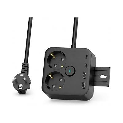 Astreon Akım Korumalı Çoklu Priz, 2 Adet USB, 2 Adet Type-C Girişi, Hızlı Şarj Desteği, Termal Akım Korumalı, 2 Metre Kablo Uzunluğu, Tüm Elektronik Cihazlar İçin Uygun 6 Portlu Çoklu Şarj İstasyonu