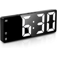 Aynalı Alarm Saat Takvimli Termometre Led Dijital Modern Masa Saati