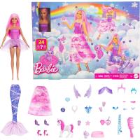 Barbie - Bebekli Noel takvimi ve tek boynuzlu at ve hayvanlarla birlikte 24 sürpriz aksesuar, moda bebek bir deniz kızı, peri ve daha fazlasına dönüştürülebilir. JFL66