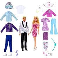 Barbie Giysiler, aksesuarlar, elbiseler, tişörtler, pantolonlar, mayolar ve daha fazlasıyla Barbie ve Ken kıyafet seti, HKB10