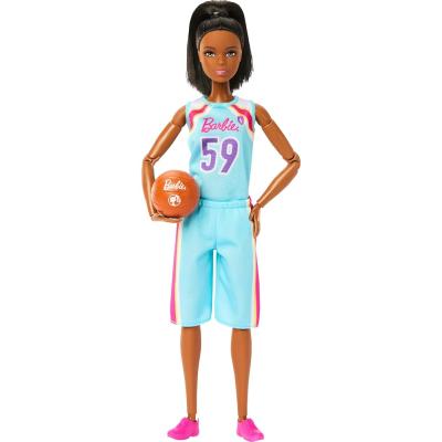 Barbie Kariyer Moda Bebek ve Aksesuarları, Taşımak İçin Yapılan Esmer Basketbol Oyuncusu Toplu, Çıkarılabilir Üniforma Giyiyor, 22 Bükülebilir Eklemler