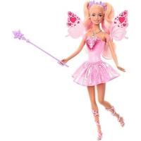 Barbie peri kızı bebek, oyuncak değnek ve moda aksesuarları, renk değişimi özellikli kanat ve kıyafetler, masal teması, JCP76
