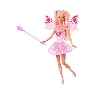 Barbie peri kızı bebek, oyuncak değnek ve moda aksesuarları, renk değişimi özellikli kanat ve kıyafetler, masal teması, JCP76
