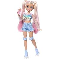 Barbie Rüya Arkadaşlar bebek ve aksesuarları, eklemleri bükülebilen, sarı saçlı, Patenci Barbie 'Malibu' bebek, makyaj temalı 9 parça, JFX96