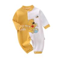 Bebek Onesie Sonbahar Kış Uzun Kollu Penye Pamuklu Karikatür Ayı Dinozor Baskılı Tulum Erkek Kız İç Çamaşırı Bebek Giysileri