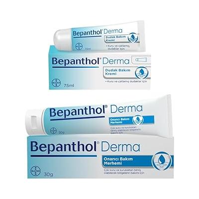 Bepanthol Onarıcı Bakım Merhemi 30 gr + Dudak Kremi 7,5 ml l Avantajlı Günlük Bakım Seti