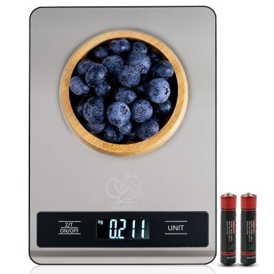 Bluefox Dijital Mutfak Tartısı, 10kg/1g Hassasiyet, Paslanmaz Çelik, 6 Birim Dönüşümü (g/kg/lb/oz/ml/milk ml), 2×AAA Pil Dahil