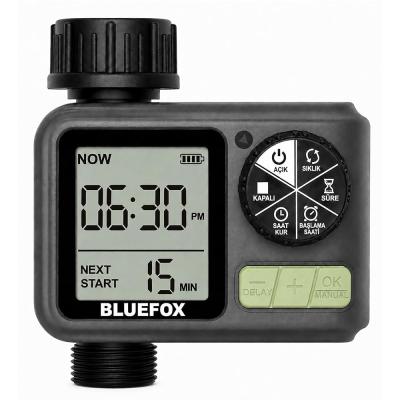 Bluefox Dijital Sulama Zamanlayıcı – Programlanabilir Bahçe Sulama Cihazı, Otomatik Hortum & Musluk Tipi Timer, LCD Ekran, Manuel Mod + Rain Delay, 3/4 Bağlantı, Pilli Dış Mekan Sulama Kontrol Cihazı