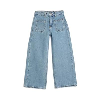 Bol Paça Kot Pantolon Cep Detaylı Pamuklu - Wide Leg Jean