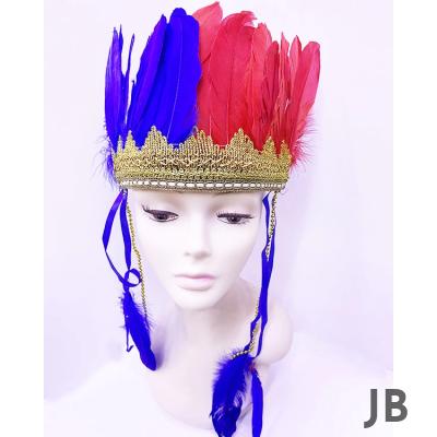 Bordo Mavi Renk Tüylü Kızılderili Başlığı | Taraftar Başlığı