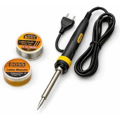 BORTEPE Işıklı 60W Lehim Seti, MA-A02 Havya, Lehim Teli ve Lehim Macunu Dahil, Elektronik, Bilgisayar, Ev ve Hobi Onarımları İçin