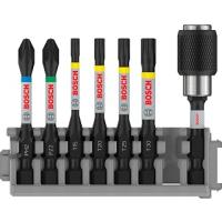 Bosch Professional Accessories Accessories 7 parçalı tornavida ucu seti (Impact Control, T/PZ/PH uçlar - Uzunluk: 25 mm, evrensel tutucu Quick Release, Pick and Click, darbeli matkap aksesuarı)