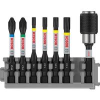 Bosch Professional Accessories Accessories 7 parçalı tornavida ucu seti (Impact Control, T/PZ/PH uçlar - Uzunluk: 25 mm, evrensel tutucu Quick Release, Pick and Click, darbeli matkap aksesuarı)