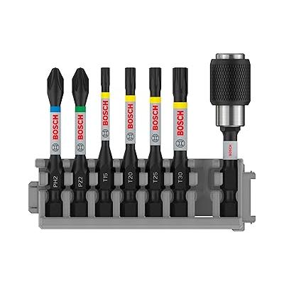 Bosch Professional Accessories Accessories 7 parçalı tornavida ucu seti (Impact Control, T/PZ/PH uçlar - Uzunluk: 25 mm, evrensel tutucu Quick Release, Pick and Click, darbeli matkap aksesuarı)