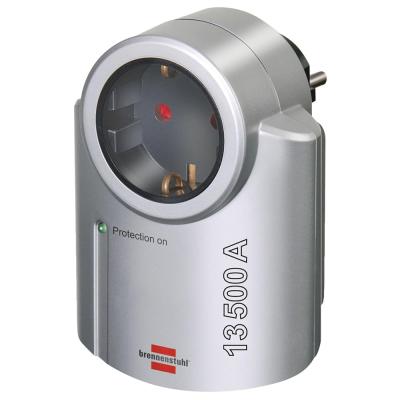 Brennenstuhl Primera-Line, priz adaptörü ile yüksek gerilim koruması için (adaptör yıldırım koruması olarak elektronik cihazlar) renk: Gümüş/siyah 1 Adapter Siyah, Gümüş 1506950